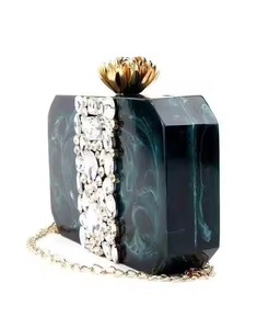 Bolso de mano Diseñador Señoras Resina epoxi Embrague para usos nupciales Resina epoxi Bolso hecho a mano por Crescent Crafts - Product Image 1