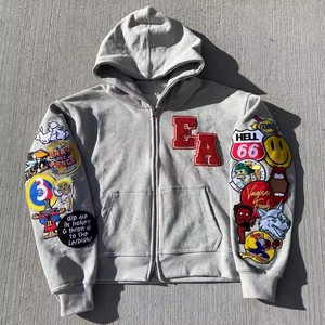 OEM Custom Logo Full Length Hoodie Oversize <b>Tracksuit</b> Unisex 100%Cotton Heavy Weight GSM 2 1 Design <b>Vintage</b> Style Fleece - Product Image 2