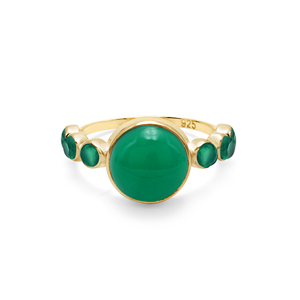 925 argent Sterling à la mode fait à la main anneaux vert Onyx pierre précieuse à facettes bijoux fins pour les femmes Simple lunette réglage mariage - Product Image 4