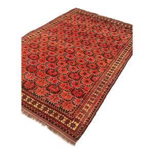 Alfombras de Lana Anudadas a Mano Kiaan de Gran Tamaño, Rectangulares de 9x12, con Patrón Geométrico Abstracto para Entrada, Pasillo, Modelo Paem-204 Rojo Naranja - Product Image 2