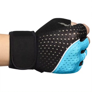 Empuñaduras de cuero para levantamiento de pesas, protección de Palma con muñequeras para gimnasio, entrenamiento, ejercicio, guantes de entrenamiento OEM - Product Image 3