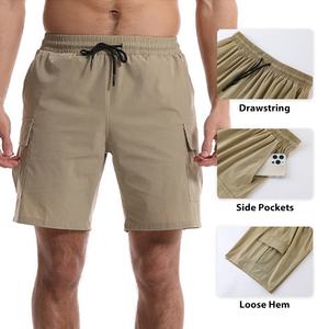 กางเกงขาสั้นออกกำลังกายผู้ชายน้ำหนักเบาระบายอากาศได้ดีมีเชือกผูกเอวกระเป๋าด้านข้างกางเกงขาสั้นจัดส่งแบบ DP - Product Image 3