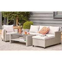 Prix d'usine – Ensemble moderne de tables et chaises d'extérieur avec coussins de 10 cm – Mobilier de patio en rotin/osier – Table Mora – Banc Phu Linh Hotel