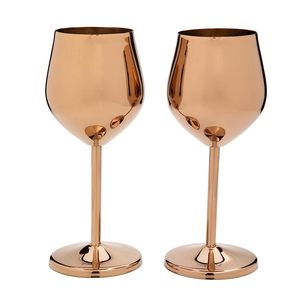 Verres à vin à tige en acier inoxydable, gobelets incassables en verre à vin enduits de cuivre incassables, meilleures ventes - Product Image 1