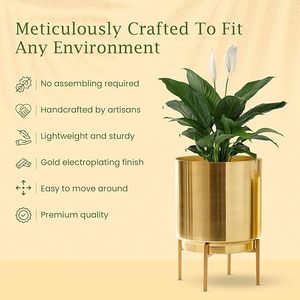 Mini jardineras de metal de moda para jardín y hogar, eleve su espacio con diseños elegantes para balcón y uso en el suelo de la sala de estar - Product Image 6