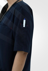 Uniforme Médico Personalizado con Logotipo, Tela Elástica de Poliéster y Spandex, Manga Corta, Unisex, Fácil Cuidado, Antiarrugas, para Doctor y Hospital - Product Image 6