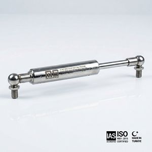 Resorte de Gas Cilíndrico de Acero Inoxidable AISI 316L 18mm-8mm 205mm 8.07in 50N-750N MotionStruts IL08BJ-200-486-F1 para Uso Alimentario y Médico con Certificación CE - Product Image 1