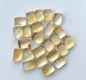 Pierres précieuses de quartz en vrac taillées en forme de rectangle en citrine naturelle pour bague pendentif fabrication de bijoux lot de cabochons - Product Image 1