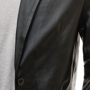 Chaqueta de bombardero de cuero genuino de tamaño regular de moda de calle principal de los hombres de servicios OEM/ropa de invierno única cuello redondo transpirable - Product Image 6