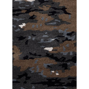 Alfombra Genesis Azul Hecha a Mano de Lana y Viscosa Taq-7240, Rectangular Grande con Patrón Abstracto a Rayas para Sala de Estar, 10mm de Grosor - Product Image 3