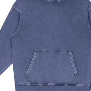 Sudadera con Capucha Extra Grande de Algodón Azul Lavado con Bolsillo Delantero, Ropa Casual de Calle para Hombre, Ajuste Holgado, Sudadera con Capucha Cálida para Invierno - Product Image 6