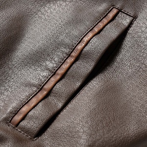 Servicio OEM, Chaqueta de Invierno de Cuero para Hombre al por Mayor, Cuello Alto, Logotipo Frontal, Resistente al Viento, Transpirable, Ecológica, de Alta Calidad, Privada - Product Image 5