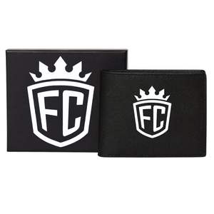 Cartera Delgada Bifold de Cuero Sintético Negro con Grabado, con Múltiples Ranuras para Tarjetas y Compartimento para Efectivo para Uso Diario - Product Image 1