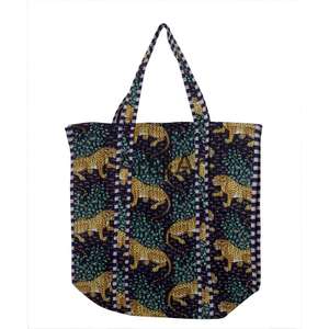 Sac fourre-tout en coton indien fait main à imprimé animal, style bohème, pour femmes, avec deux anses, imprimé en bloc, matelassé - Product Image 2