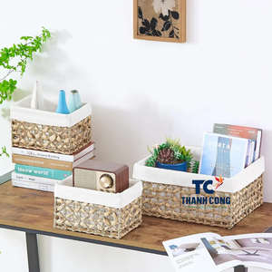 MEJOR ARTÍCULO Cesta de almacenamiento de jacinto de agua hecha a mano Estilo vintage Multifuncional Ecológico Elección sostenible para boda - Product Image 5