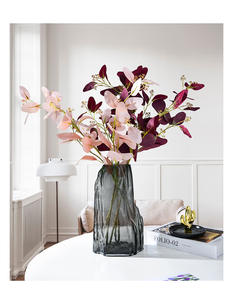 Florero de cristal transparente en forma de rocalla de alta calidad, decoración de escritorio, florero de cristal negruzco - Product Image 1