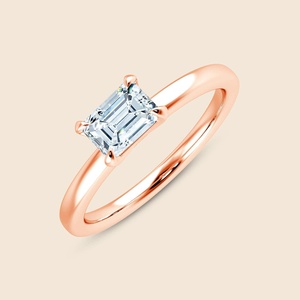 Bague en or massif 14 carats avec un diamant de laboratoire de qualité émeraude, 0,3 carat, F-VS, pour un look somnolent et élégant. Produit authentique. - Product Image 3