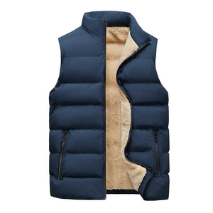 Gilet d'hiver léger en toile avec fermeture éclair intégrale, chaud, compressible, sans manches, en duvet régulier - Product Image 4