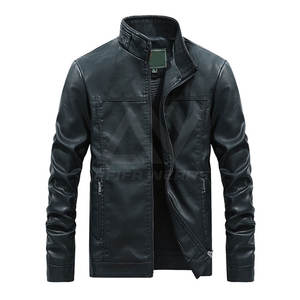 Chaqueta de Cuero de Invierno para Hombre de Alta Calidad, Cuello Alto, Estilo Moderno, Patrón de Letras, Venta al Por Mayor, Servicio OEM - Product Image 1
