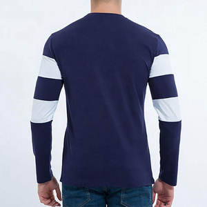 Ropa informal de manga larga, camisetas lisas ajustadas, camiseta de manga larga para hombre, diseño personalizado, camisetas simples de algodón 100% para hombre - Product Image 3