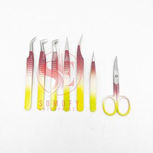 Pince à cils et sourcils en acier inoxydable avec logo personnalisé en gros avec ciseaux Sustianable New Color New Collection - Product Image 3