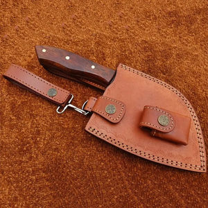 Cuchillo de Chef Burraq Personalizado Hecho a Mano de Acero de Damasco, Cuchillo Multifuncional con Patrón Trenzado, Funda de Cuero DIY OEM para Uso en la Cocina - Product Image 6