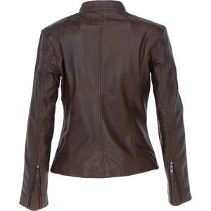 Women's Top Trending Custom Autumn <b>Winter</b> <b>Leather</b> <b>Jackets</b> Solid Turn Collar Design Full Sleeves Breathable Satin Lining - Product Image 3