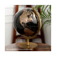 Globe du monde avec support de couleur dorée et base en marbre Globe terrestre rotatif pour la décoration directement de l'Inde