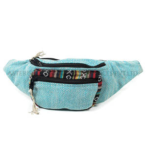 Riñonera con cremallera de cáñamo del Himalaya Unisex, caja con logotipo personalizado hecho a mano, diseño geométrico de estilo Vintage para deporte y viajes - Product Image 2