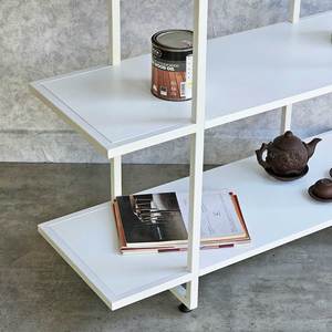 4-Tier Bookshelf KS68229 94x35x120(cm) White Iron Frame Standing Type for Living Room Installation - Product Image 5