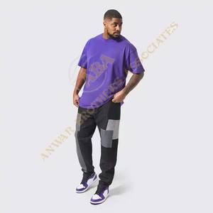 T-shirt lourd 100% coton unisexe à épaules tombantes vêtements de rue impression personnalisée chemises tricotées pour hommes vente en gros - Product Image 2