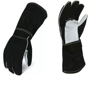 Venta al por mayor de guantes de soldadura resistentes al fuego de cuero partido De Vaca hechos en fábrica Guantes de trabajo industriales personalizados - Product Image 4