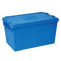 Vente flash : bacs de stockage logistique empilables, bacs de manutention en plastique avec couvercle, caisses de déménagement réutilisables et empilables