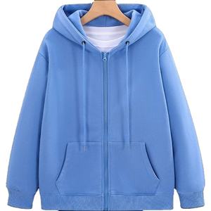 Sweat à capuche zippé en molleton 100% coton solide pour homme, streetwear écologique d'hiver, logo brodé, sweat à capuche zippé - Product Image 1