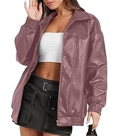 Chaquetas de Cuero Genuino para Mujer al por Mayor, Chaqueta Sólida de Manga Larga para Mujer, Diseño OEM, Logotipo, Chaqueta de Cuero Transpirable de Color Marrón - Product Image 4