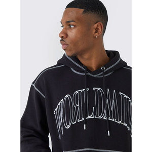 Sweat-shirt à capuche vintage délavé personnalisé pour hommes, sweat-shirt lourd et surdimensionné, vêtements de grande taille des fabricants d'usine - Product Image 3