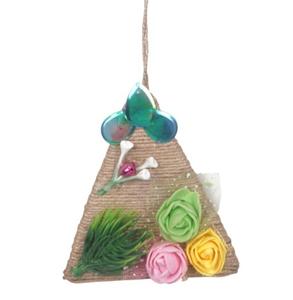 Cuentas yute adorno colgante de Navidad ecológico hecho a mano decoración de pared rústica sostenible 8x7cm estilo personalizable - Product Image 4