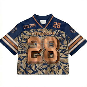 Vintage Style Oversized Football Jersey Custom Logo Mesh Fabric Breathable American Football Shirt Streetwear Drop Short - Product Image 3