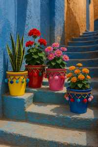 Maceta Decorativa de Plástico con Pompones Amarillos NF Lauren, Estilo Boho, Decorada a Mano, para Plantas de Escritorio - Product Image 4