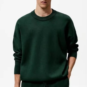 Pull-over surdimensionné 100% coton personnalisé pour hommes, sweat-shirt à col rond brodé en éponge française, épaules tombantes, style décontracté - Product Image 4