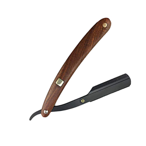 Maquinilla de afeitar de barbero con mango de madera para belleza, maquinilla de afeitar de barbero de borde recto, maquinillas de afeitar alemanas de acero inoxidable para hombres, buen artículo - Product Image 4