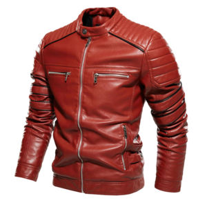 2025 chaqueta de motociclista de cuero genuino para hombre más vendida negro marrón Vintage brillo invierno con capucha transpirable - Product Image 2