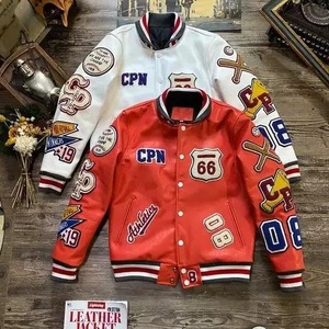 Veste blazer en cuir suédé marron tanné pour hommes veste universitaire présidentielle à séchage rapide avec fermeture à glissière toutes les tailles disponibles - Product Image 6