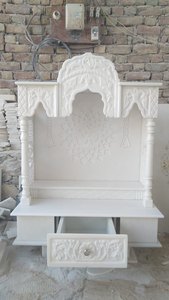 วัดหินอ่อนอินเดียสำหรับบ้านและสำนักงานแกะสลักด้วยมือจากทับทิม - Product Image 3