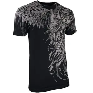 Solid Black color with grey 3d printing on full shirt short sleeve good fabric men t shirts