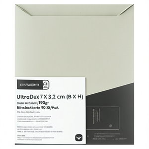 อัลตร้าเดกซ์ 7 x 3.2 ซม. (กว้าง x สูง) 190 กรัม/ตร.ม. สีเทา บัตรแบบเสียบ 90 ใบ/แพ็ค อุปกรณ์เสริมสำหรับแฟ้มเอกสาร - Product Image 2