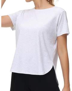 T-shirt uni pour femmes avec un matériau doux et léger, parfait pour un usage décontracté, col rond, manches courtes, adapté à la mode estivale - Product Image 2