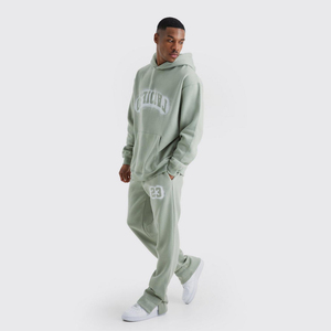 2024 meilleurs hommes Logo personnalisé lavage à l'acide Flare pantalons de survêtement hiver vente chaude XXL/XL lavage à l'acide survêtement respirant ensembles Style - Product Image 1