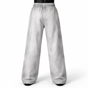 Pantalones de chándal anchos y holgados de algodón con forro polar para hombre, color gris lavado, estilo urbano, con logo personalizado - Product Image 2