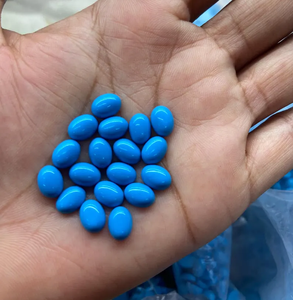 Cabujón ovalado suelto azul turquesa de Arizona Natural de la mejor calidad, piedras preciosas de 4x3 MM 6x4 MM para la fabricación de joyas, tarifa al por mayor - Product Image 1